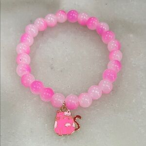 Pink Cat Charm Bracelet